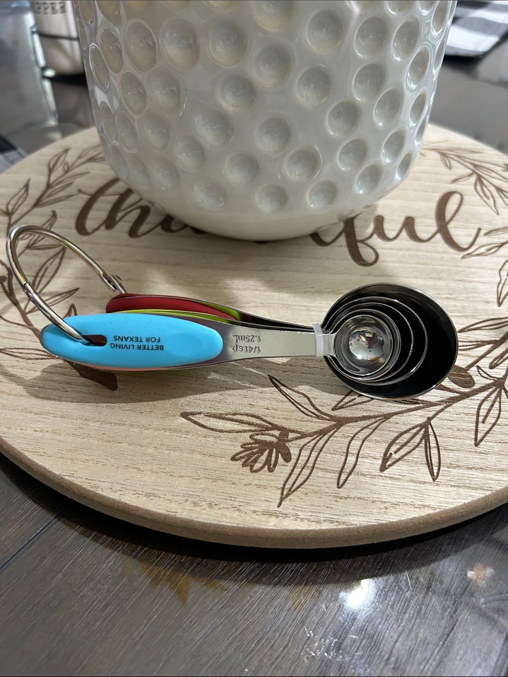 Multicolor Nested Measuring Spoons - Blue/Red/Green Handles